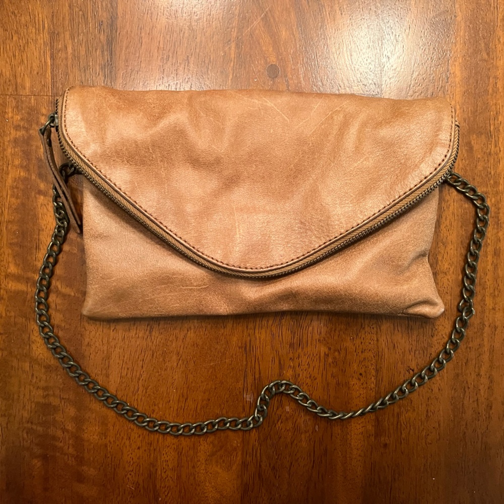 Jcrew tan/brown clutch, small purse